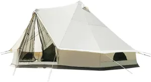 Outdoor Family Camping Camping Tent Polyester-Cotton Fabric Wear-Resistant and Tear-Resistant Waterproof and Sun-Proof Double-Layer Tent Door