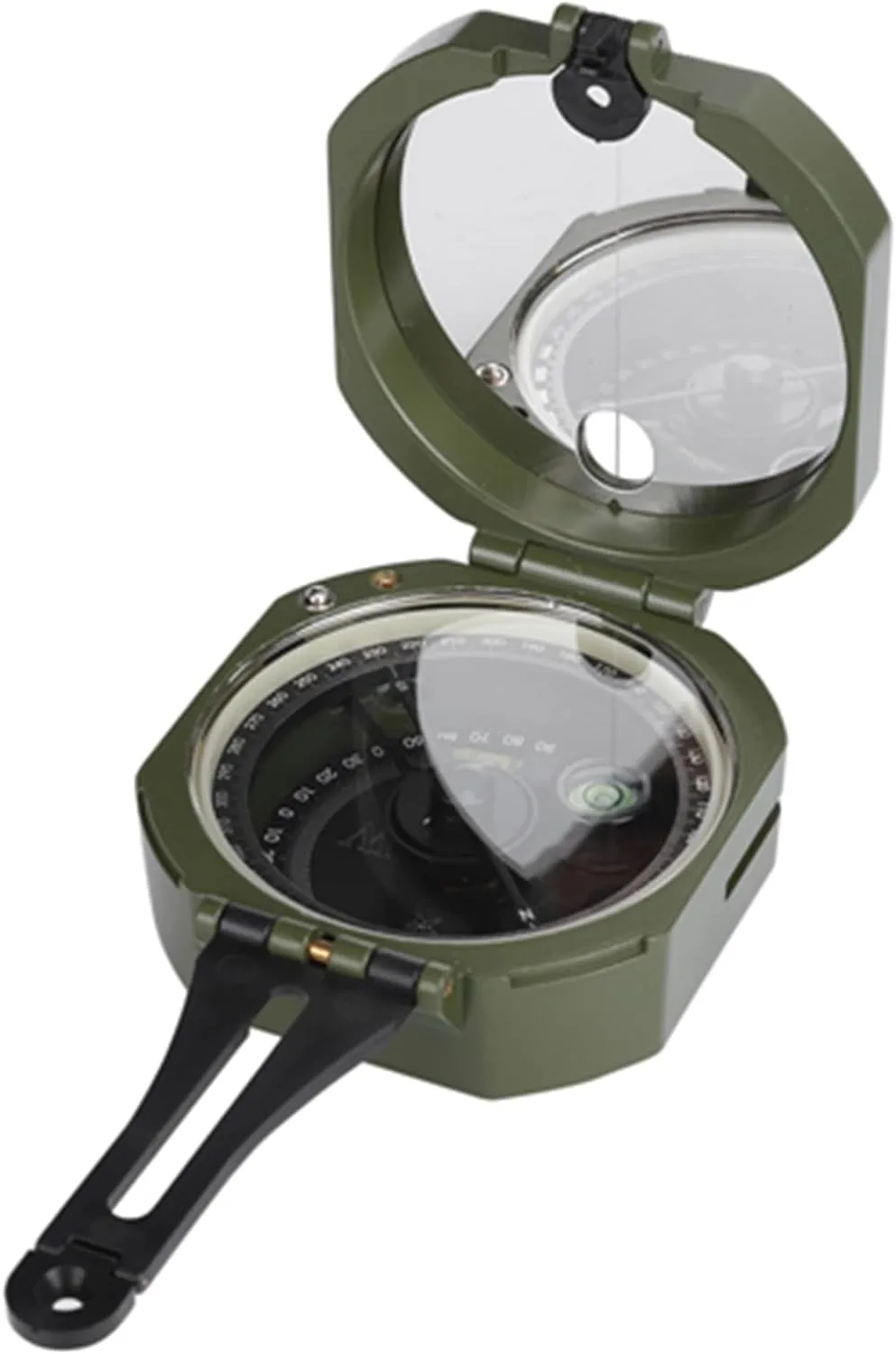Outdoor Fluorescent Compass High Accuracy for Orienteering Aluminum Alloy Green 1 Pack