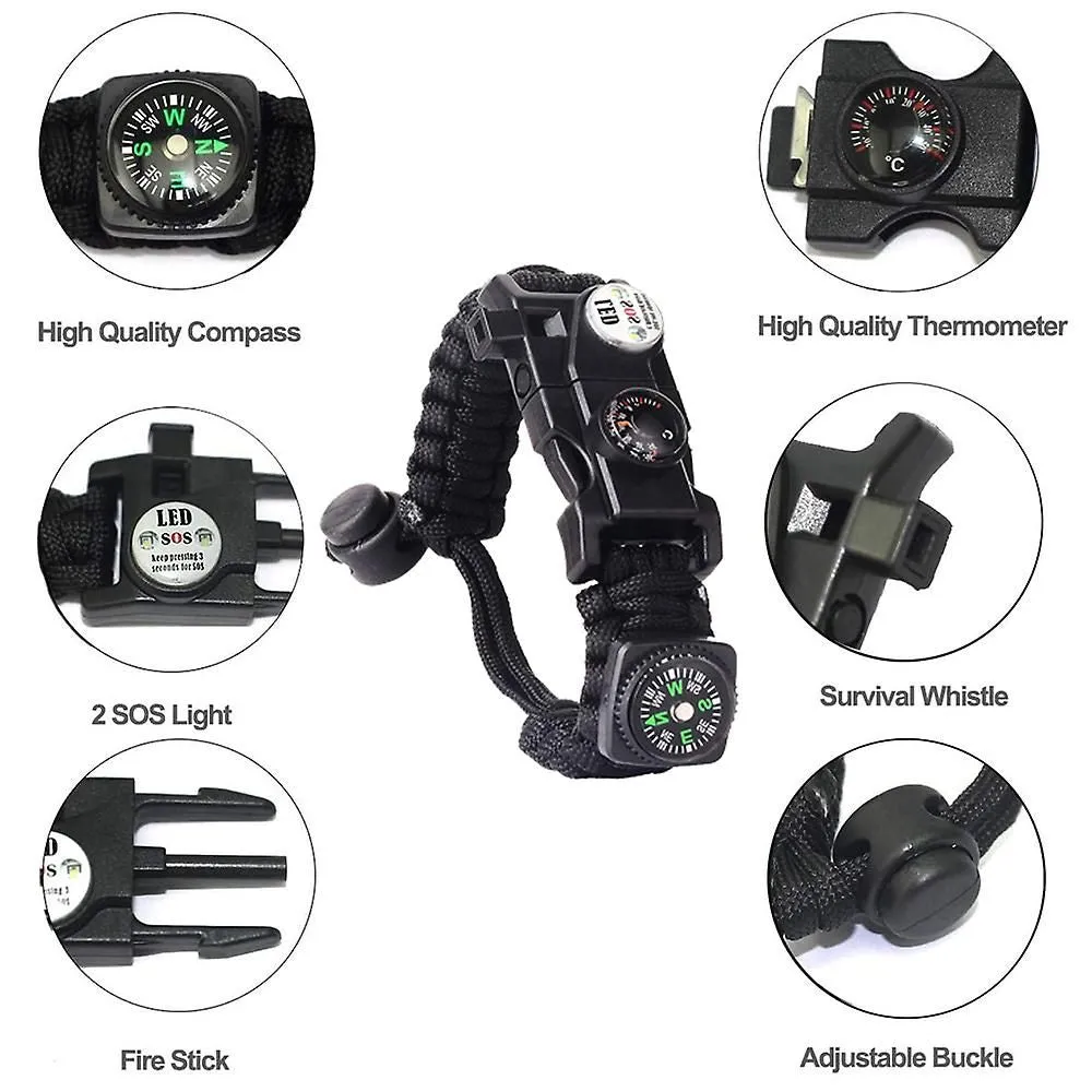 Outdoor Survival Bracelet Multifunctional Survival Kit Compass