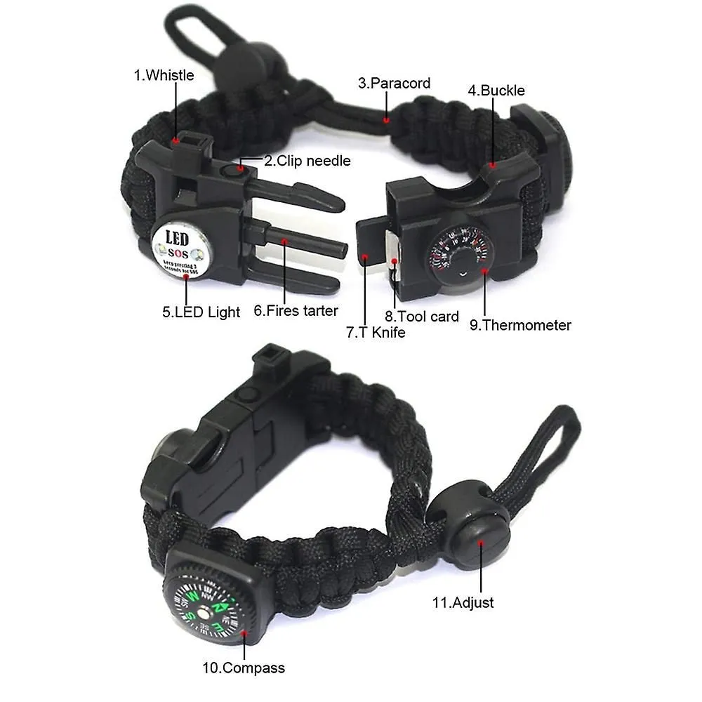 Outdoor Survival Bracelet Multifunctional Survival Kit Compass