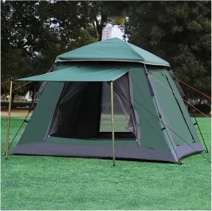 Outdoor Tent 4-5 Person Large Space Automatic Opening Outdoor Camping Tents Double Layer Waterproof 4 Season Tent for Hiking Family Party (Color : Blue) (Color : Green)