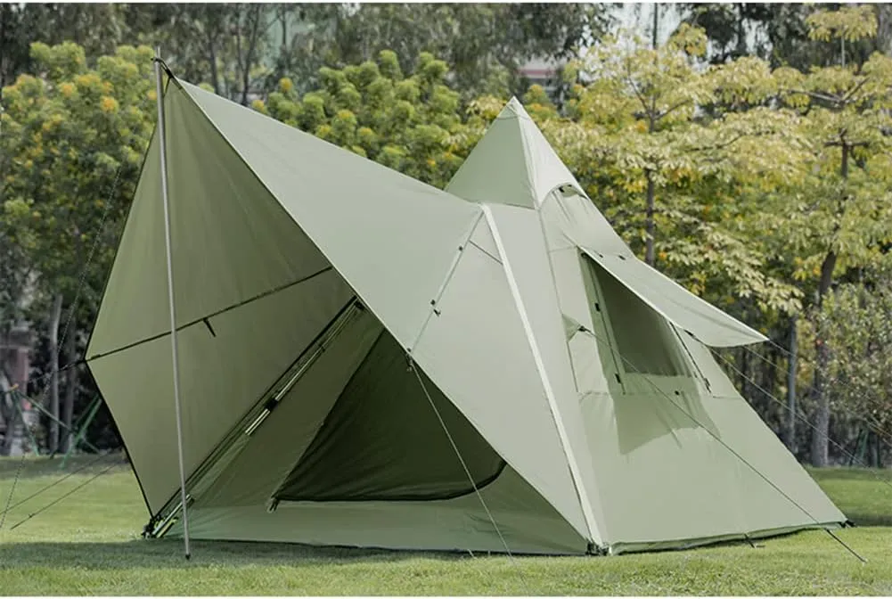 Outdoor Tipi Tent Portable Tent Water-Resistant & UV Protection Sun Shelter Camping Tent with Carrying Bag for Camping, Hiking, Climbing, Travel