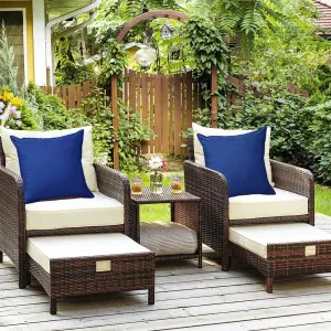 Outdoor Waterproof Throw Pillow Covers Blue 18 x 18 Inches Vibrant Decorative Outdoor Pillows Cushion Case Pillow Shell for Patio Couch, Tent, Sunbrella Pack of 4 (18x18 Inches, Navy Blue)
