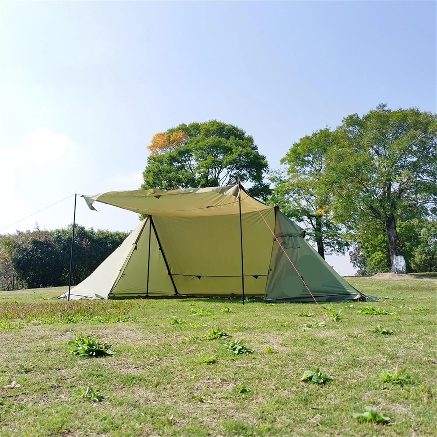 Outdoor Windproof Camp Tent 4 Season Tent Sun Shelter Compatible with Family Camping Hunting Fishing Beach Tent (Agr Polyester)