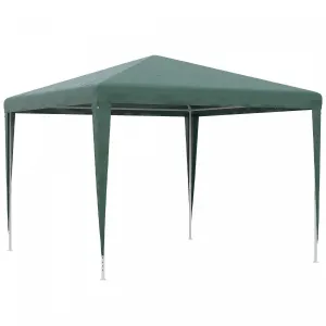 Outsunny 10x10ft Party Tent Portable Gazebo, Folding Garden Canopy Event Shelter Outdoor Sunshade Gr|Outsunny Tente De Fete, Abri D'evenement Portable Auvent De Gazebo, Vert