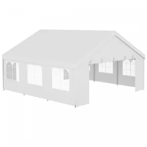 Outsunny 19.5' X 19' Party Tent, Uv Protective, With 2 Doors And 6 Windows|Outsunny Tente De Reception, Protection Uv, Avec 2 Portes Et 6 Fenetres