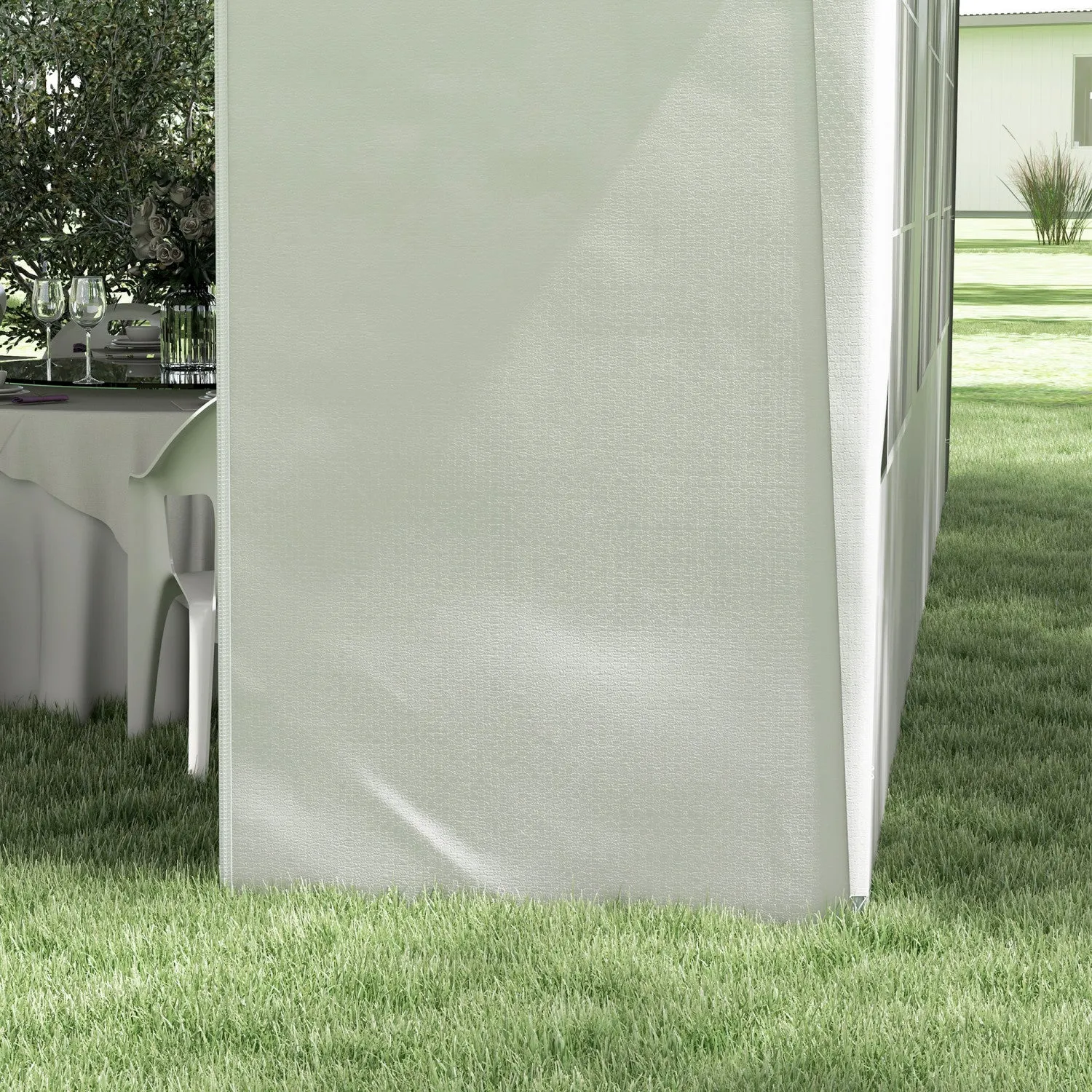 Outsunny 19.5' X 19' Party Tent, Uv Protective, With 2 Doors And 6 Windows|Outsunny Tente De Reception, Protection Uv, Avec 2 Portes Et 6 Fenetres
