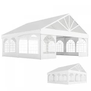 Outsunny 20' X 20' Heavy Duty Party Tent Outdoor Canopy With Carry Bags