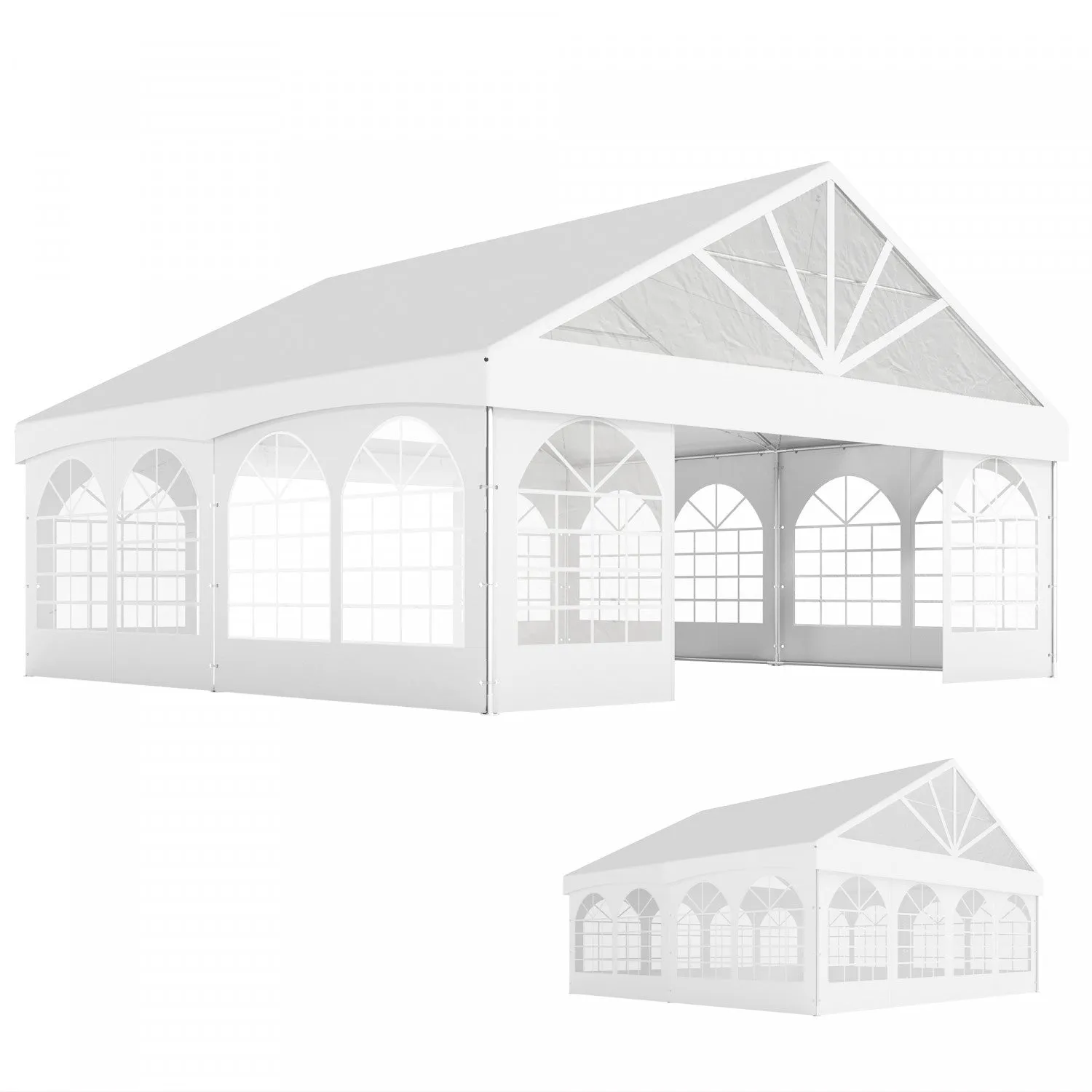 Outsunny 20' X 20' Heavy Duty Party Tent Outdoor Canopy With Carry Bags