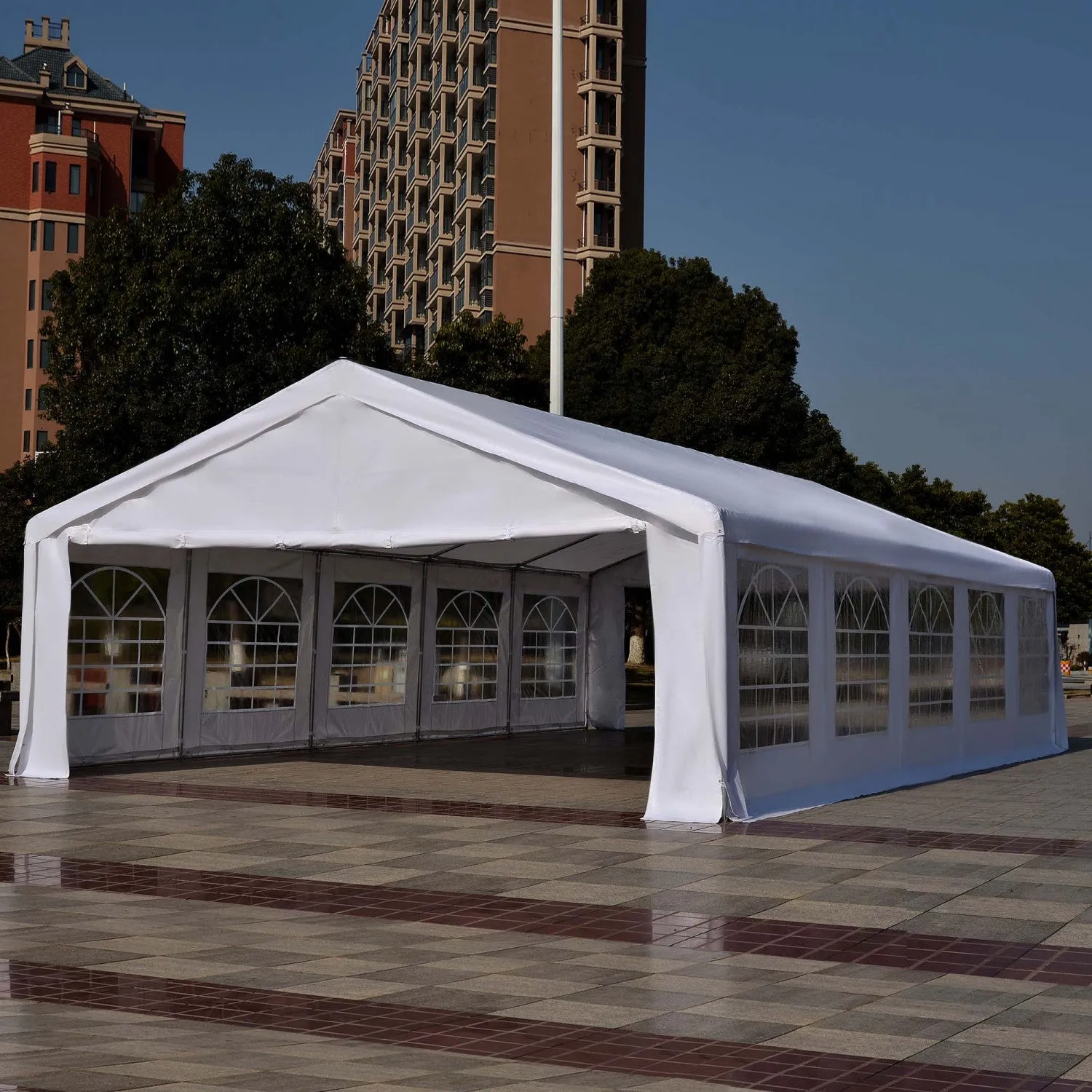 Outsunny 20'x33' Large Party Tent & Carport With Removable Sidewalls And Windows, Portable Garage Ca|Outsunny Tente D'abri D'auto 32' X 20'
