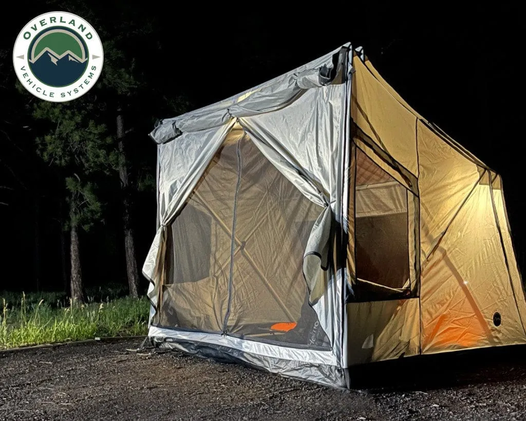 Overland Vehicle Systems Portable Safari Tent - Quick Deploying Gray Ground Tent