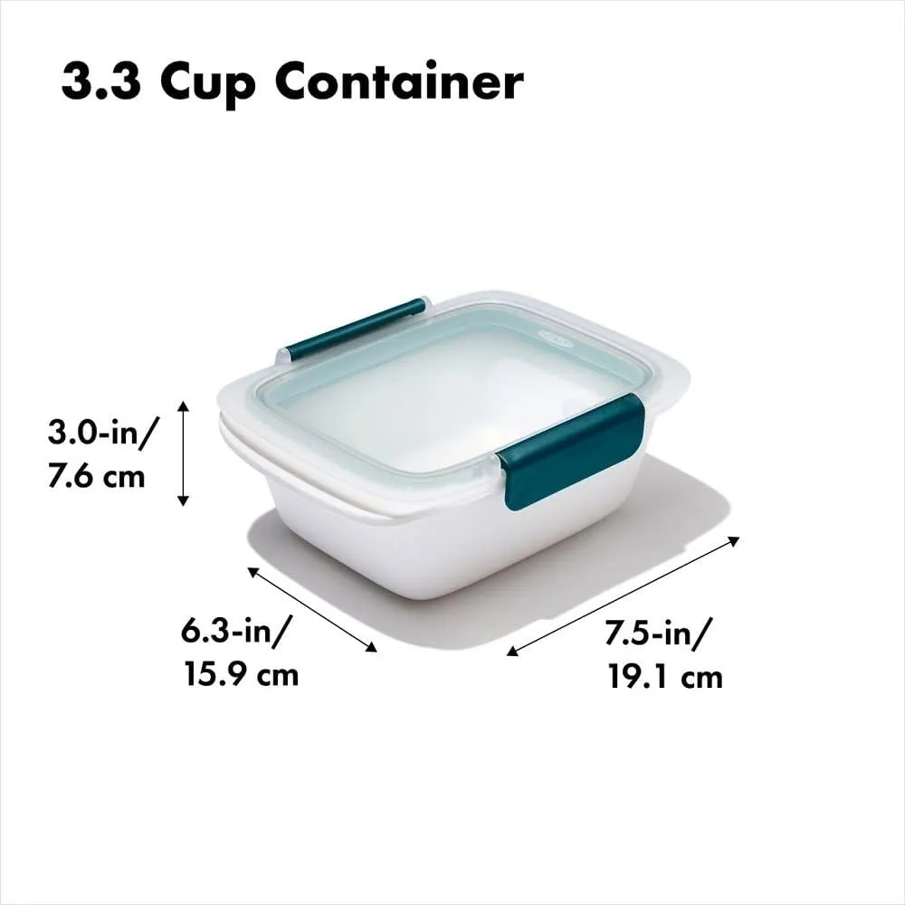 OXO Good Grips Prep & Go 3.3 Cups/0.78 L Container | Leakproof Food Storage | Ideal for leftovers and snacks |BPA Free|Microwave Safe | Dishwasher Safe | Freezer Safe | Odor and Stain Resistant, White