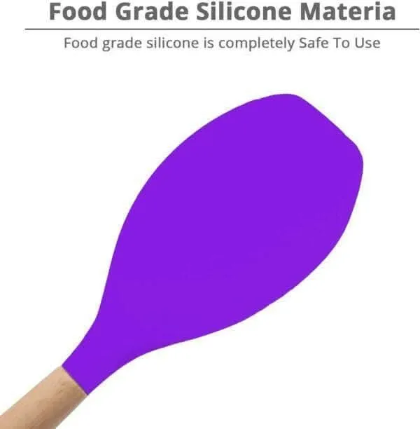 P-Plus International Silicone Cooking Spoon – BPA Free, Heat-Resistant, Non-Stick (Purple)