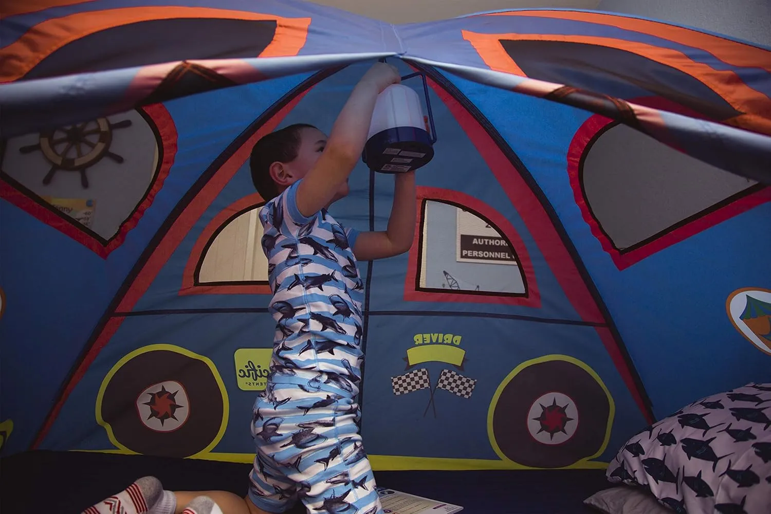 Pacific Play Tents 19710 Kids Rad Racer Bed Tent Playhouse - Twin Size , Yellow