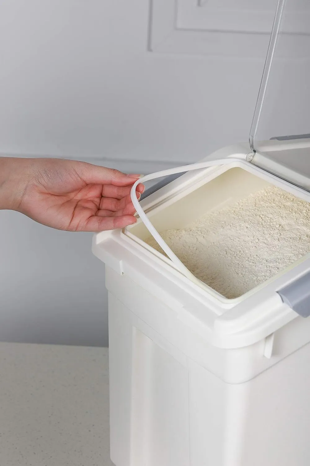 Pack-4 Ingredient Storage Bins (25 L Pack-2) (15 L Pack-2) with Wheels Seal Locking Lid PP