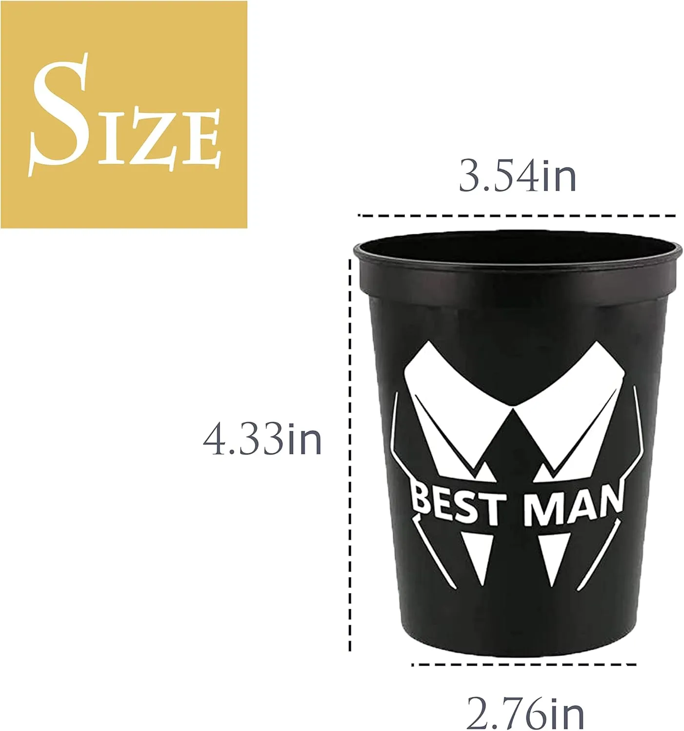 Party Gifts & Beyond Bachelor Party Cups 13PCS Team Groomsman Plastic Cups Best Man Cup for Wedding(Bold)