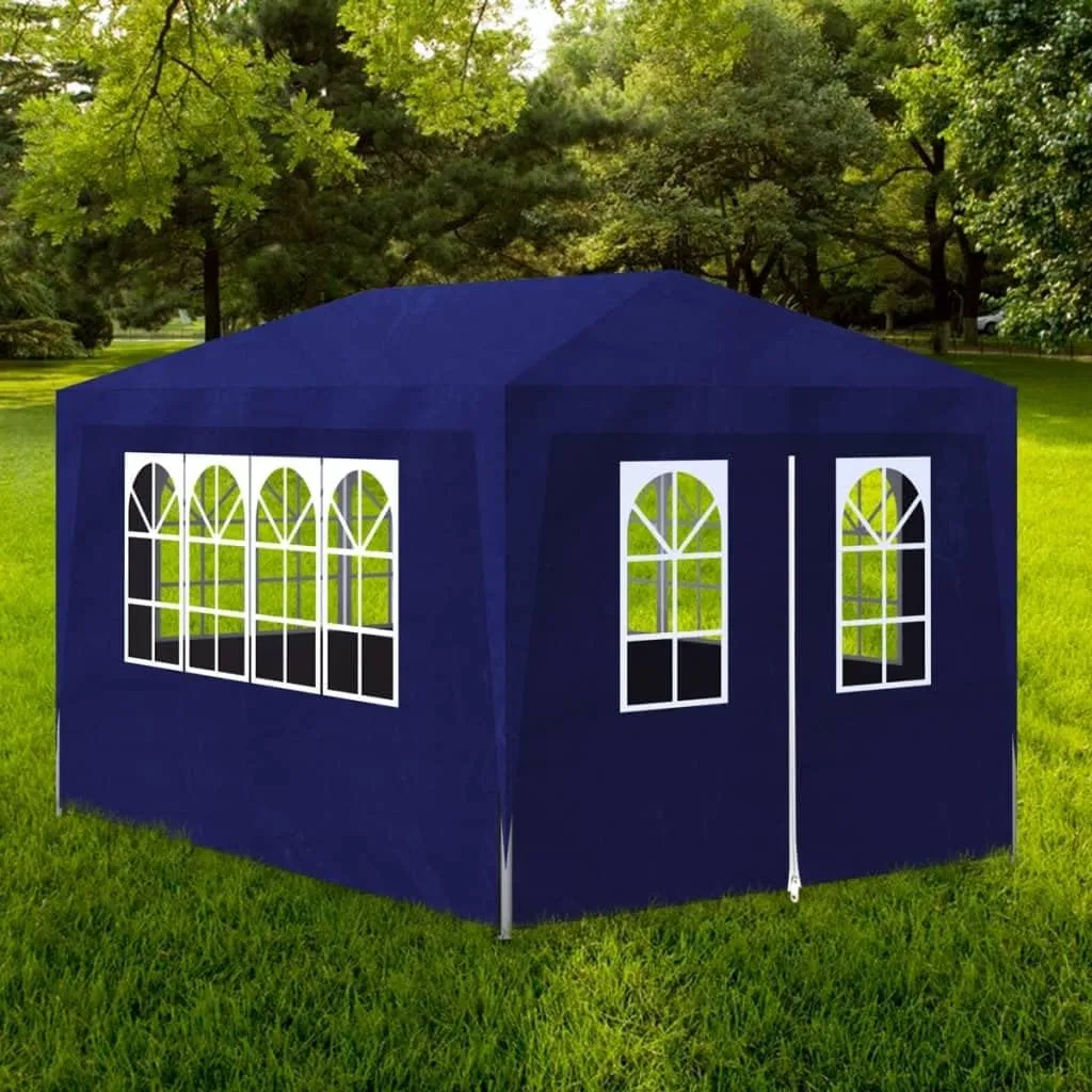 Party Tent 10'x13' Water-Resistant Canopy with Steel Frame, Outdoor Event Marquee in Blue