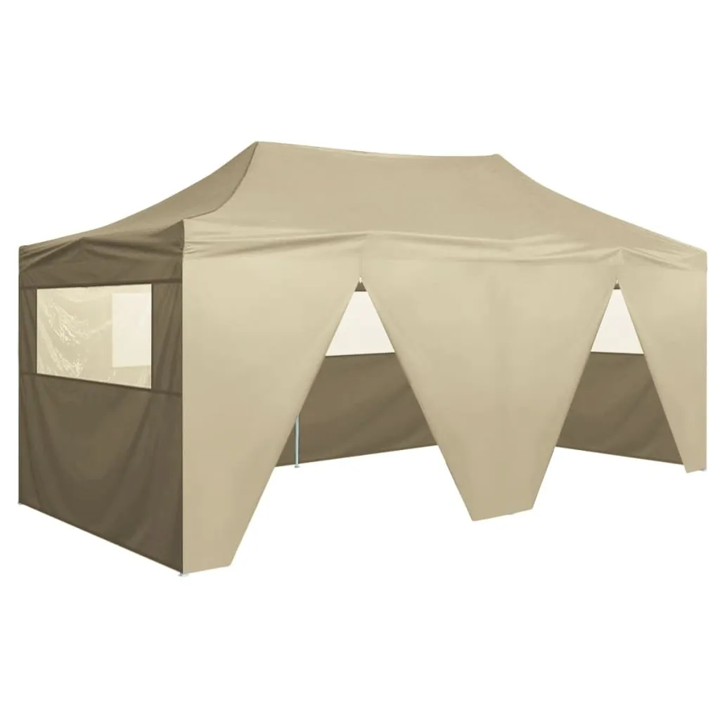 Party Tent Outdoor Canopy Folding Patio Gazebo with 4 Sidewalls Steel