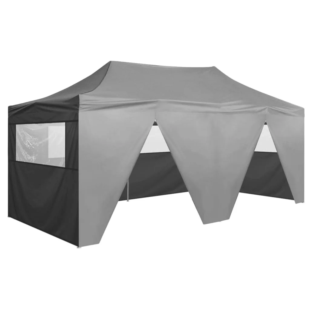 Party Tent Outdoor Canopy Folding Patio Gazebo with 4 Sidewalls Steel