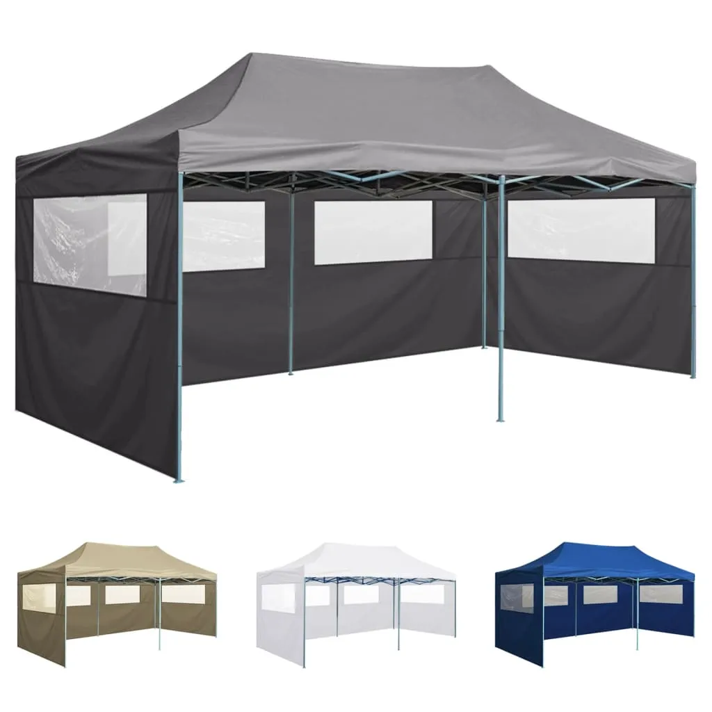 Party Tent Outdoor Canopy Folding Patio Gazebo with 4 Sidewalls Steel