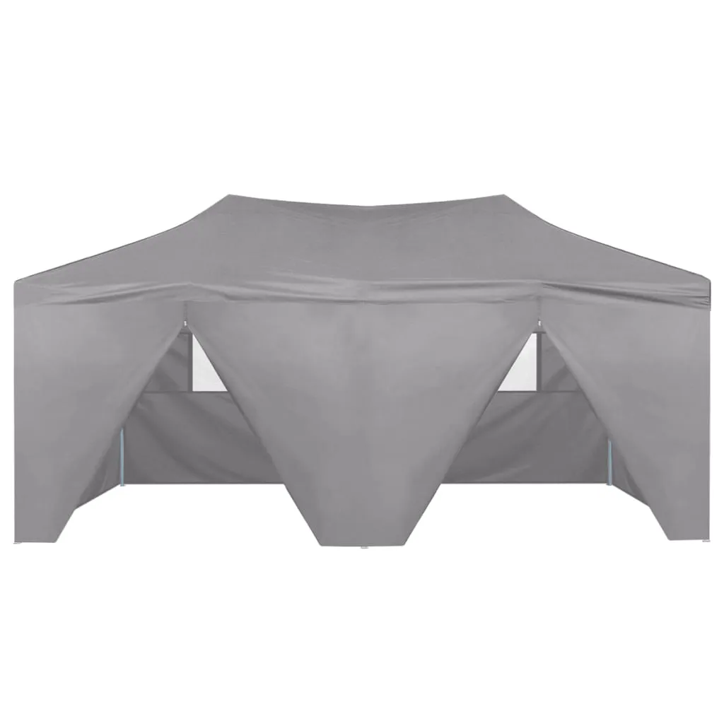 Party Tent Outdoor Canopy Folding Patio Gazebo with 4 Sidewalls Steel