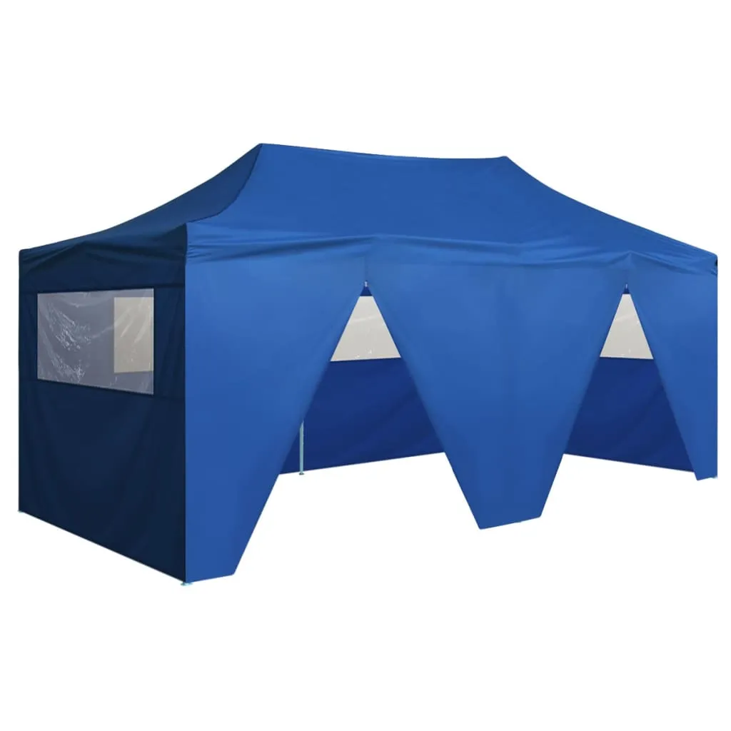Party Tent Outdoor Canopy Folding Patio Gazebo with 4 Sidewalls Steel