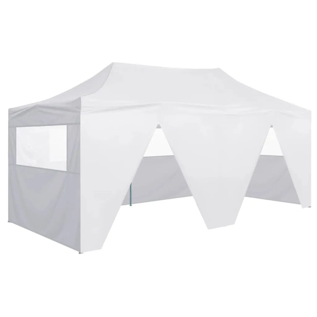 Party Tent Outdoor Canopy Folding Patio Gazebo with 4 Sidewalls Steel