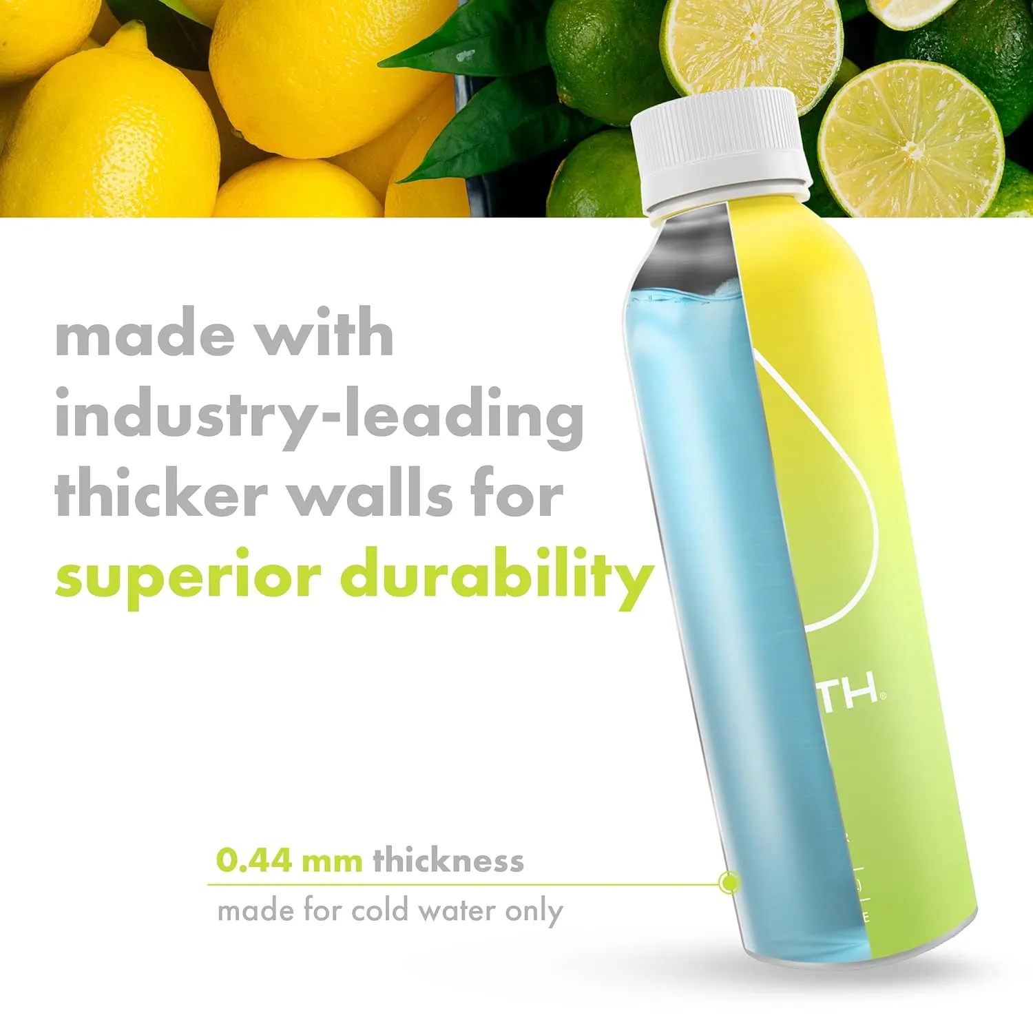 PATH Lemon Lime Flavored Sparkling Water - Ultra-Purified, pH-Balanced Carbonated Soda Water in Aluminum Water Bottle - BPA-Free, Light, Reusable, Infinitely Recyclable 20.3 fl oz (Pack of 12)