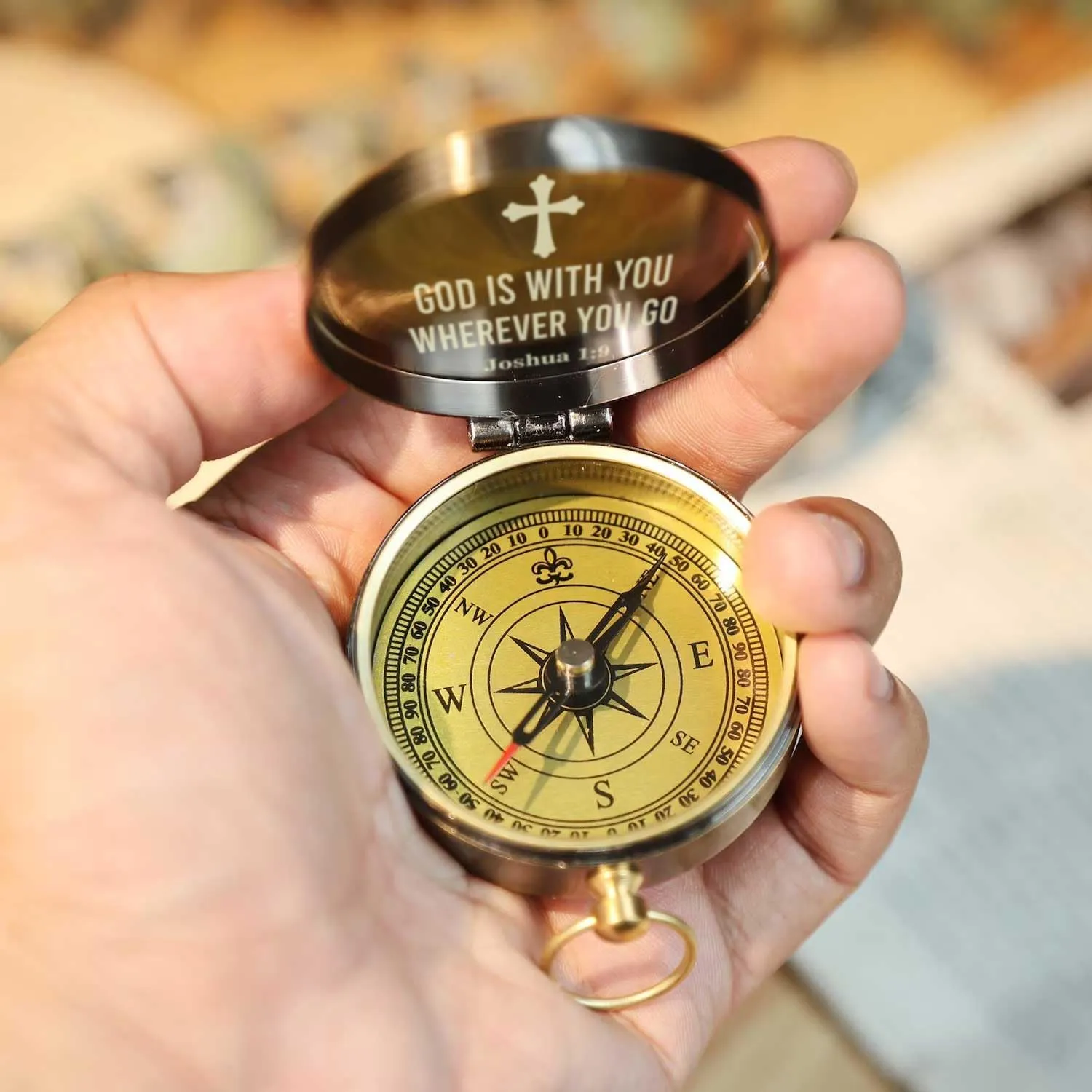 Personalized Brass Antique Compass Confirmation Gifts for Teenage Boys, Custom Engraved Compass Baptism Gift for Men Grandson Form Grandma & Papa, First Communion Gifts for Boys