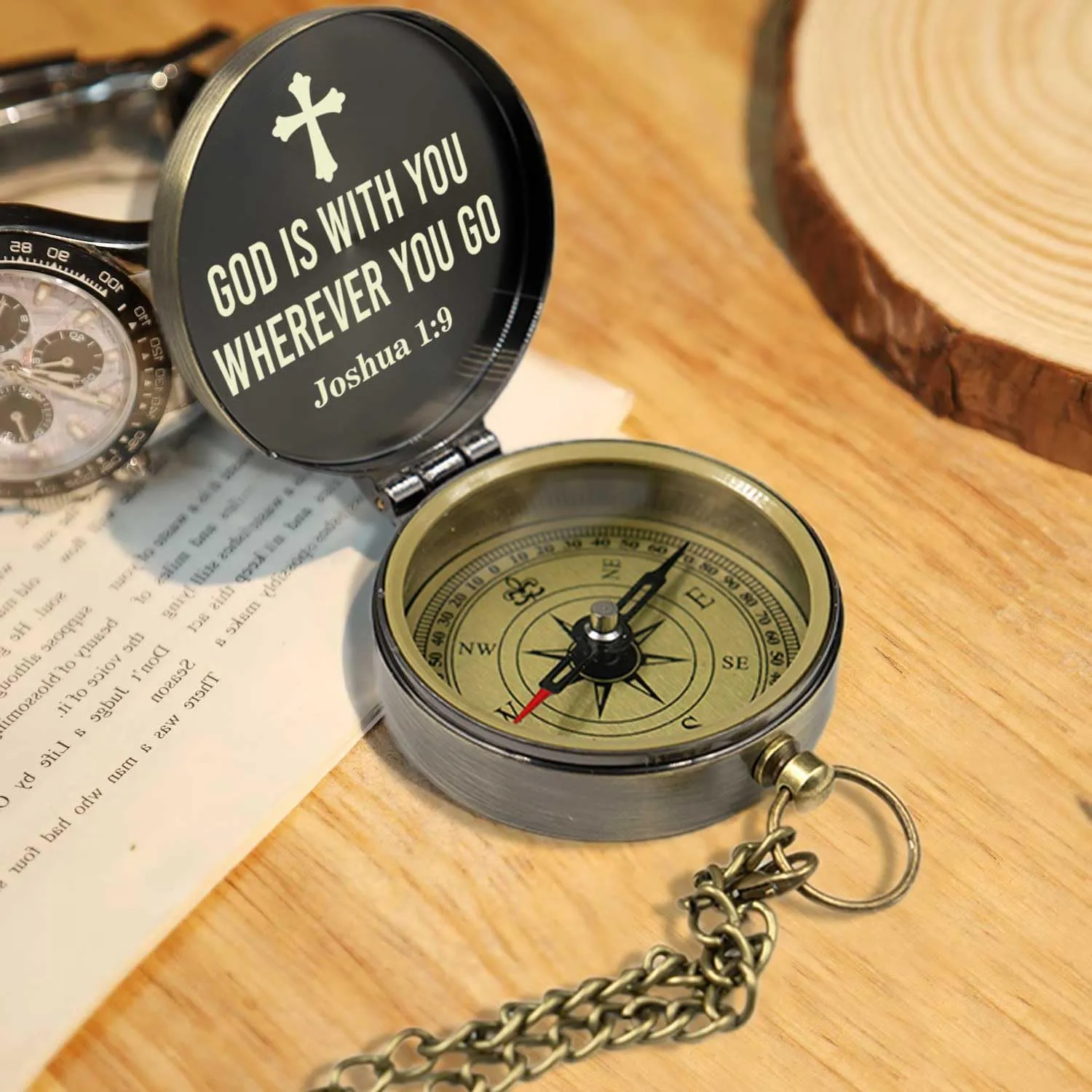 Personalized Brass Antique Compass Confirmation Gifts for Teenage Boys, Custom Engraved Compass Baptism Gift for Men Grandson Form Grandma & Papa, First Communion Gifts for Boys