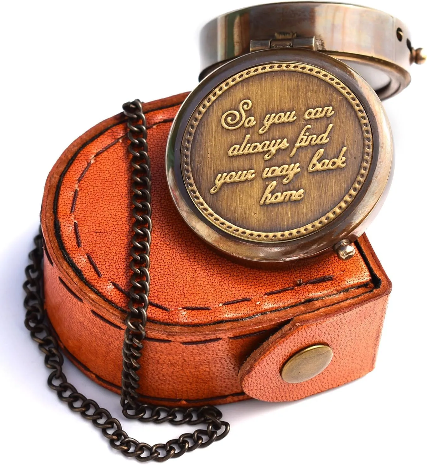 Personalized Brass Compass, 2 Inches, Engraved Quote Gift for Anniversary, Wedding, Birthday by Royal Replica