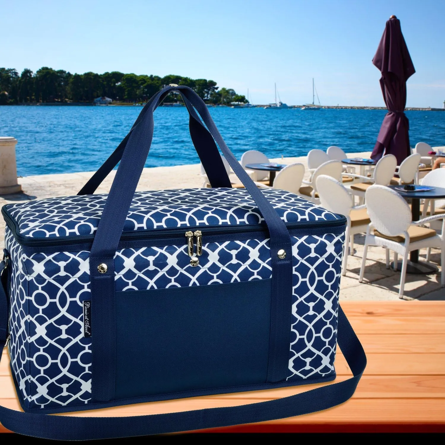 Picnic at Ascot Personalized Monogrammed 64 Can Capacity Semi Rigid Collapsible Leakproof Cooler- Designed & Quality Approved in The US