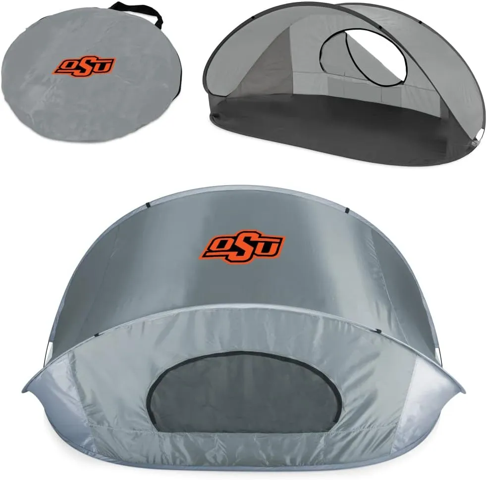 PICNIC TIME NCAA Georgia Tech Yellow Jackets Manta Portable Beach Tent, Pop Up Tent, Beach Sun Shelter Pop Up, (Gray with Black Accents)