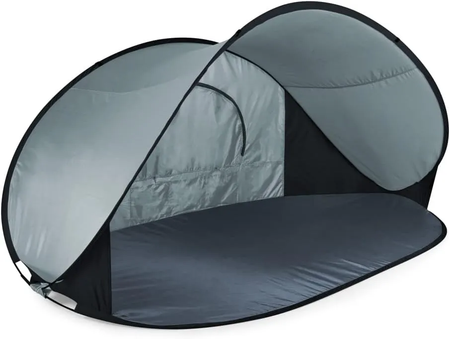 PICNIC TIME NCAA Georgia Tech Yellow Jackets Manta Portable Beach Tent, Pop Up Tent, Beach Sun Shelter Pop Up, (Gray with Black Accents)