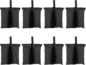 PINGEUI 8 Pack Canopy Sand Bags, 224 lbs Heavy Duty Weight Bags Weights Sandbag for Pop Up Canopy Tent, Gazebo, Instant Outdoor Sun Shelter, Black (Without Sand)