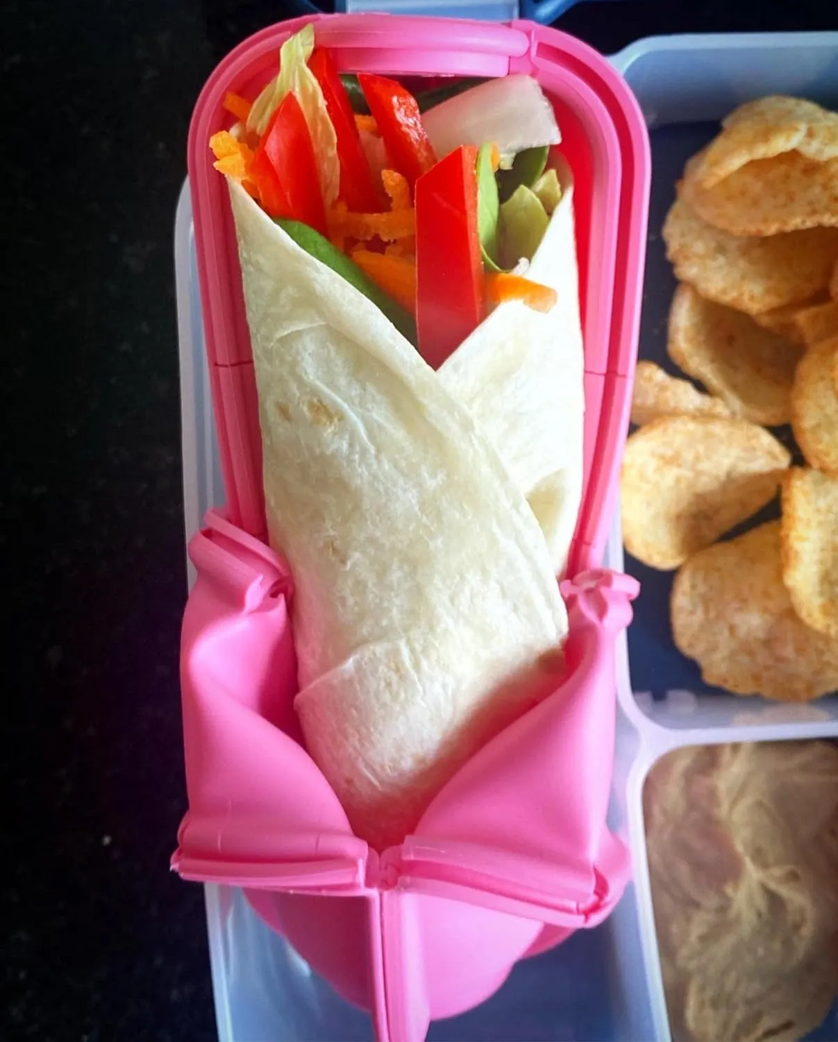 Pink Wrap'd Reusable Silicone Lunch Burrito Flatbread Wrap Holder Container Alternative to Beeswax Wraps Cling Wrap