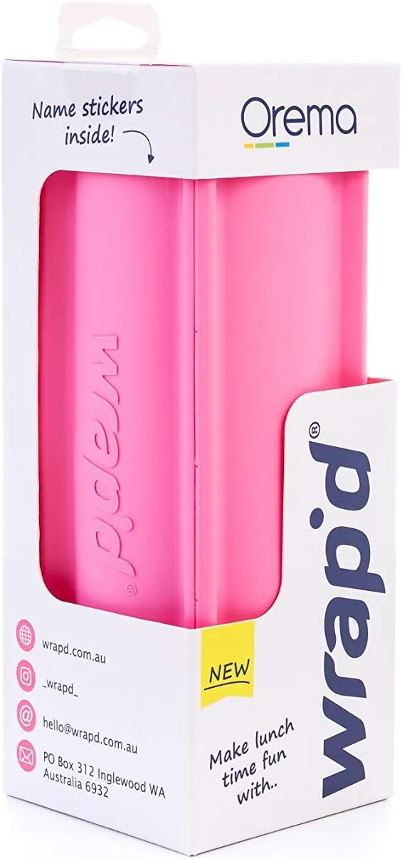 Pink Wrap'd Reusable Silicone Lunch Burrito Flatbread Wrap Holder Container Alternative to Beeswax Wraps Cling Wrap