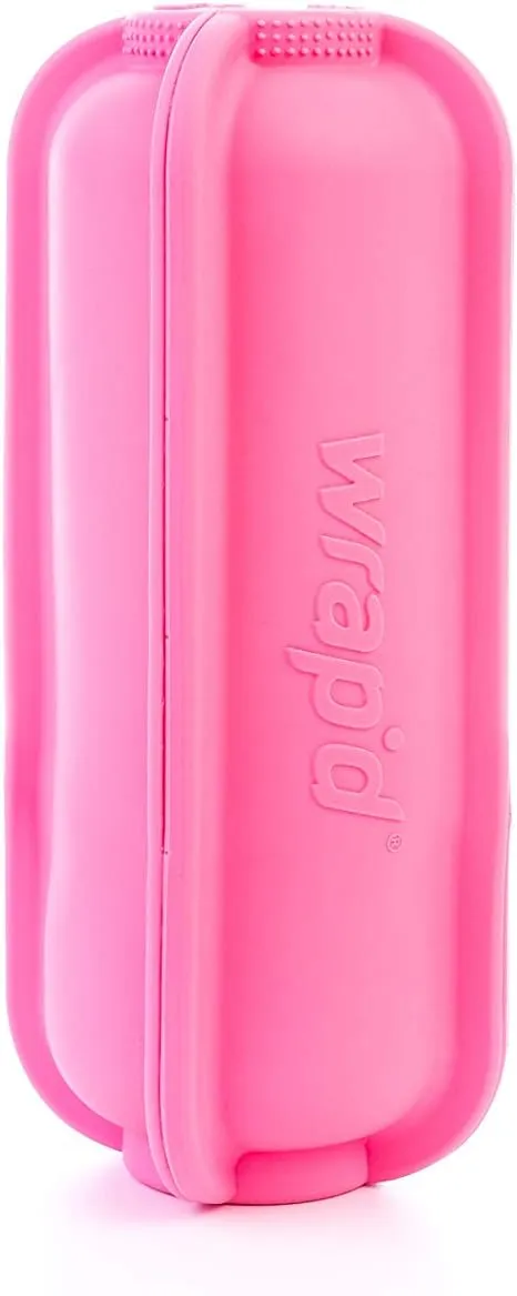 Pink Wrap'd Reusable Silicone Lunch Burrito Flatbread Wrap Holder Container Alternative to Beeswax Wraps Cling Wrap