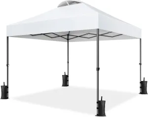 Pipishell Portable Canopy Tent, 10x10 UV-Resistant Pop-Up Gazebo for Outdoor Events, Camping, and Beach Trips Pearl White