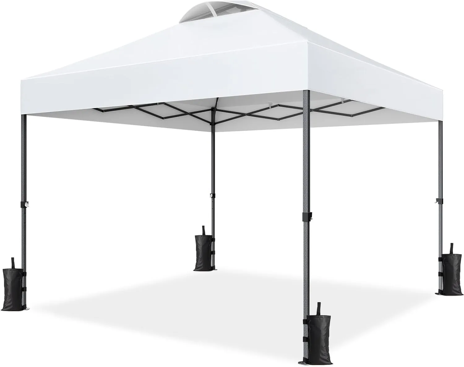 Pipishell Portable Canopy Tent, 10x10 UV-Resistant Pop-Up Gazebo for Outdoor Events, Camping, and Beach Trips Pearl White