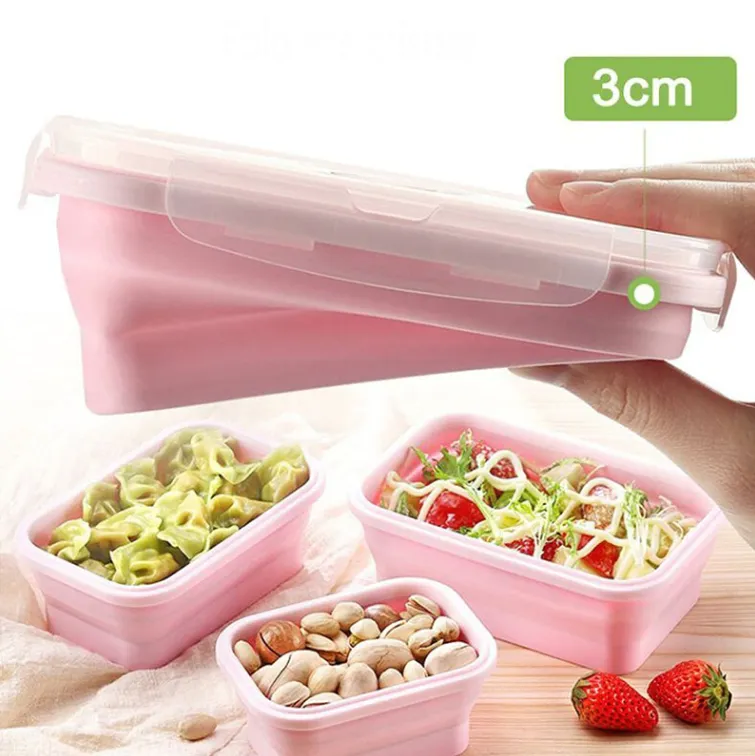Plastic Container For Food Storage Collapsible Silicone Home Outdoor Collapsible Food Container