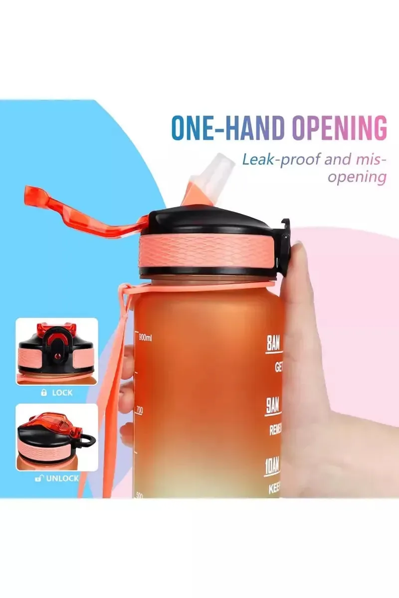 Plastic Sipper Water Bottle With Motivational Time Marker (1000 ml)