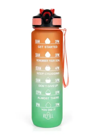 Plastic Sipper Water Bottle With Motivational Time Marker (1000 ml)