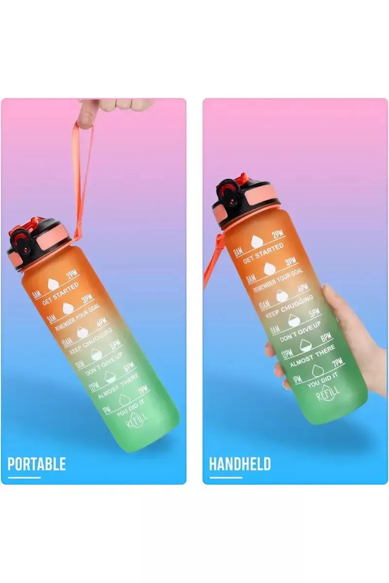 Plastic Sipper Water Bottle With Motivational Time Marker (1000 ml)