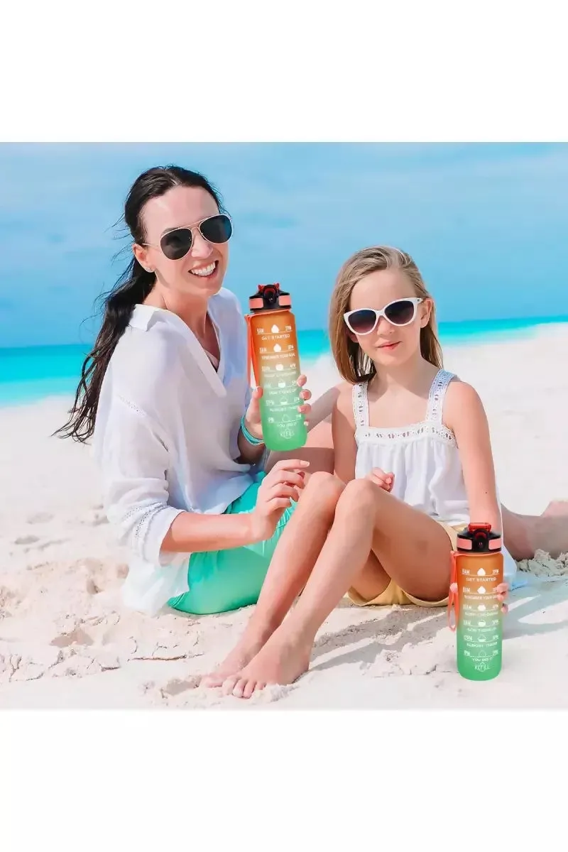 Plastic Sipper Water Bottle With Motivational Time Marker (1000 ml)