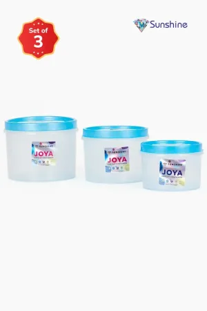 Plastic Storage Container (Sunshine) - 3 Pcs (3 LTR - 5 LTR - 7 LTR)