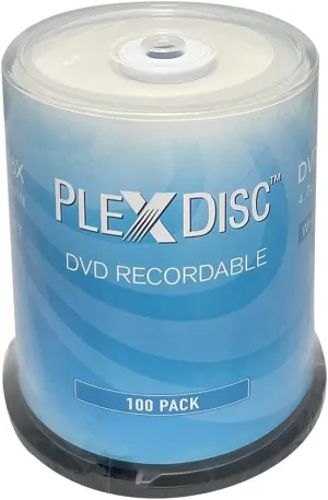 PlexDisc DVD R 4.7GB 16X White Inkjet Printable Hub Printable - 100pk Cake Box (FFB) 63C-215-BX, 100 pieces