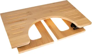 Plutreas Bamboo Toilet Stool Pool Stool for Bathroom, Collapsible Potty Stool for Adults