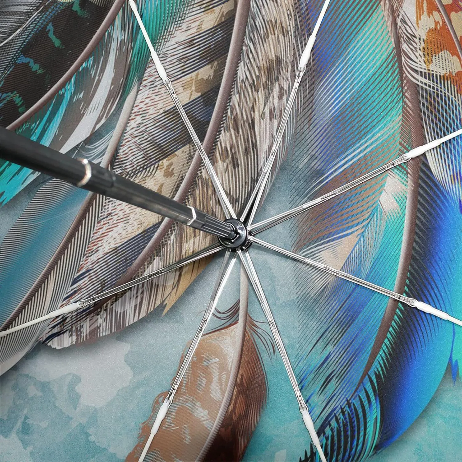 Poeticcity Automatic Folding Umbrella, Auto Open/Close 3 Folds Parasol, Compact Windproof Strong Umbrellas for Travel Sun & Rain