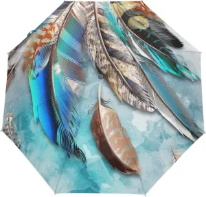 Poeticcity Automatic Folding Umbrella, Auto Open/Close 3 Folds Parasol, Compact Windproof Strong Umbrellas for Travel Sun & Rain